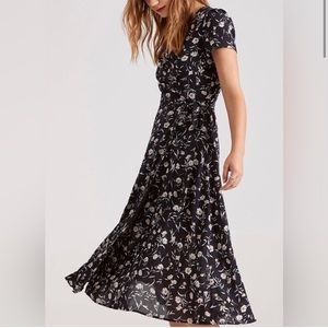 Commense Black Floral Midi Dress